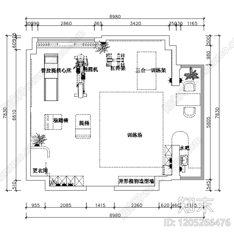 现代简约其他公共空间cad施工图下载【ID:1205266476】