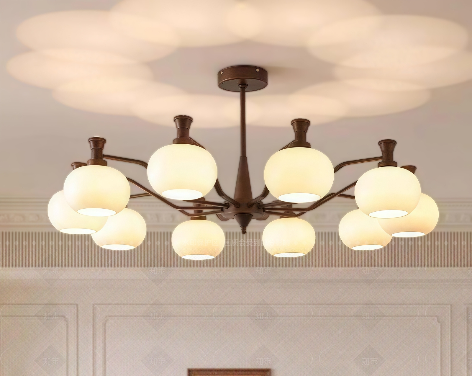 美式中古吊灯3D模型下载【ID:1205266879】