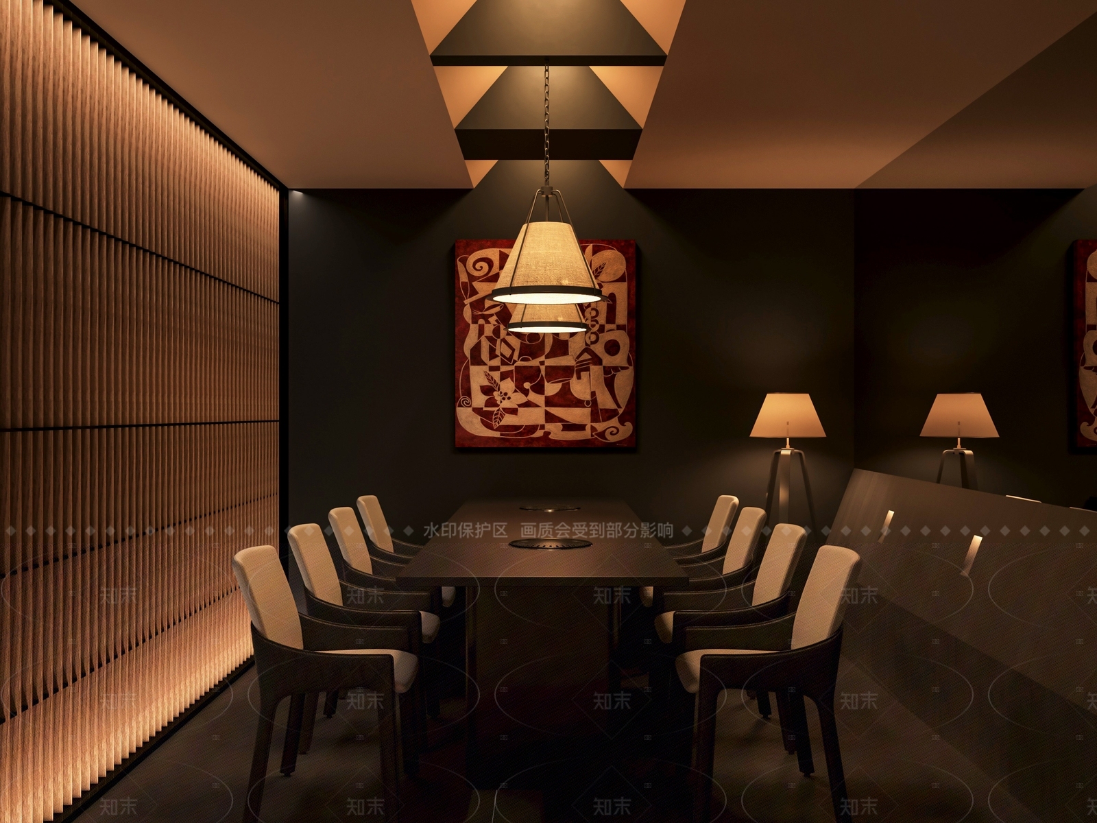 日式酒店餐厅3D模型下载【ID:1221757526】