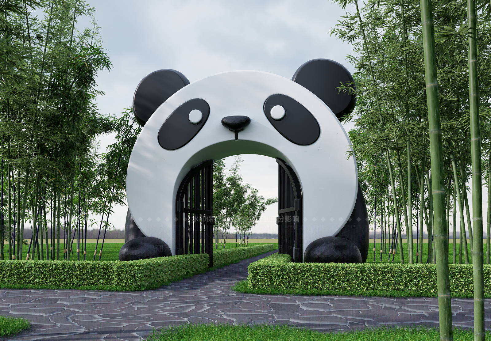 现代入口大门SU模型下载【ID:1205274393】
