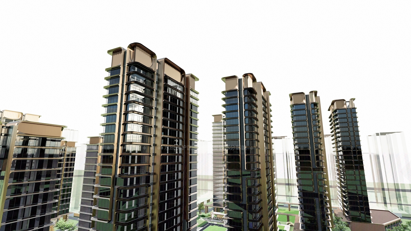 简约现代小区建筑SU模型下载【ID:1205275750】