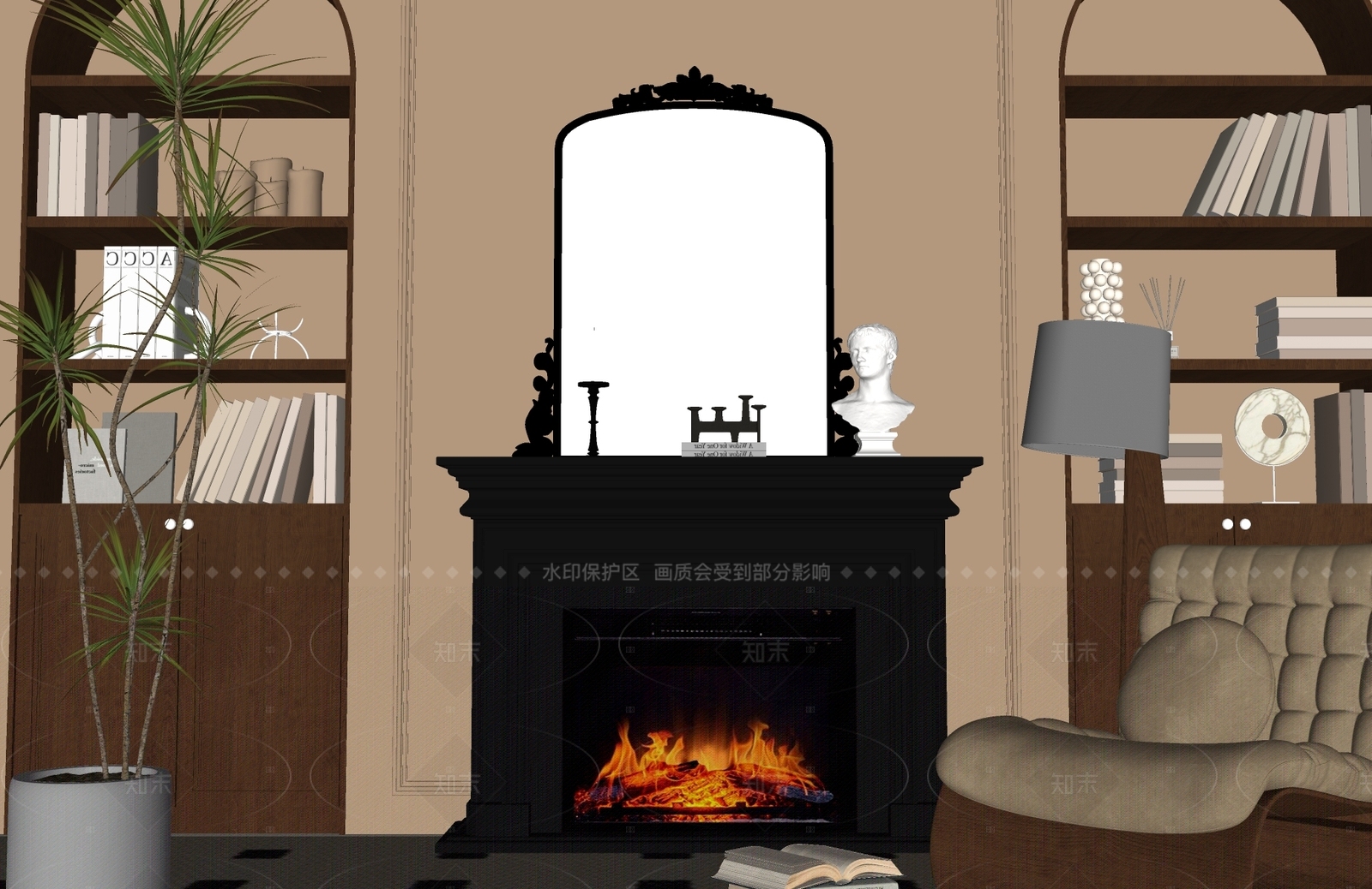 法式美式壁炉SU模型下载【ID:1205277218】