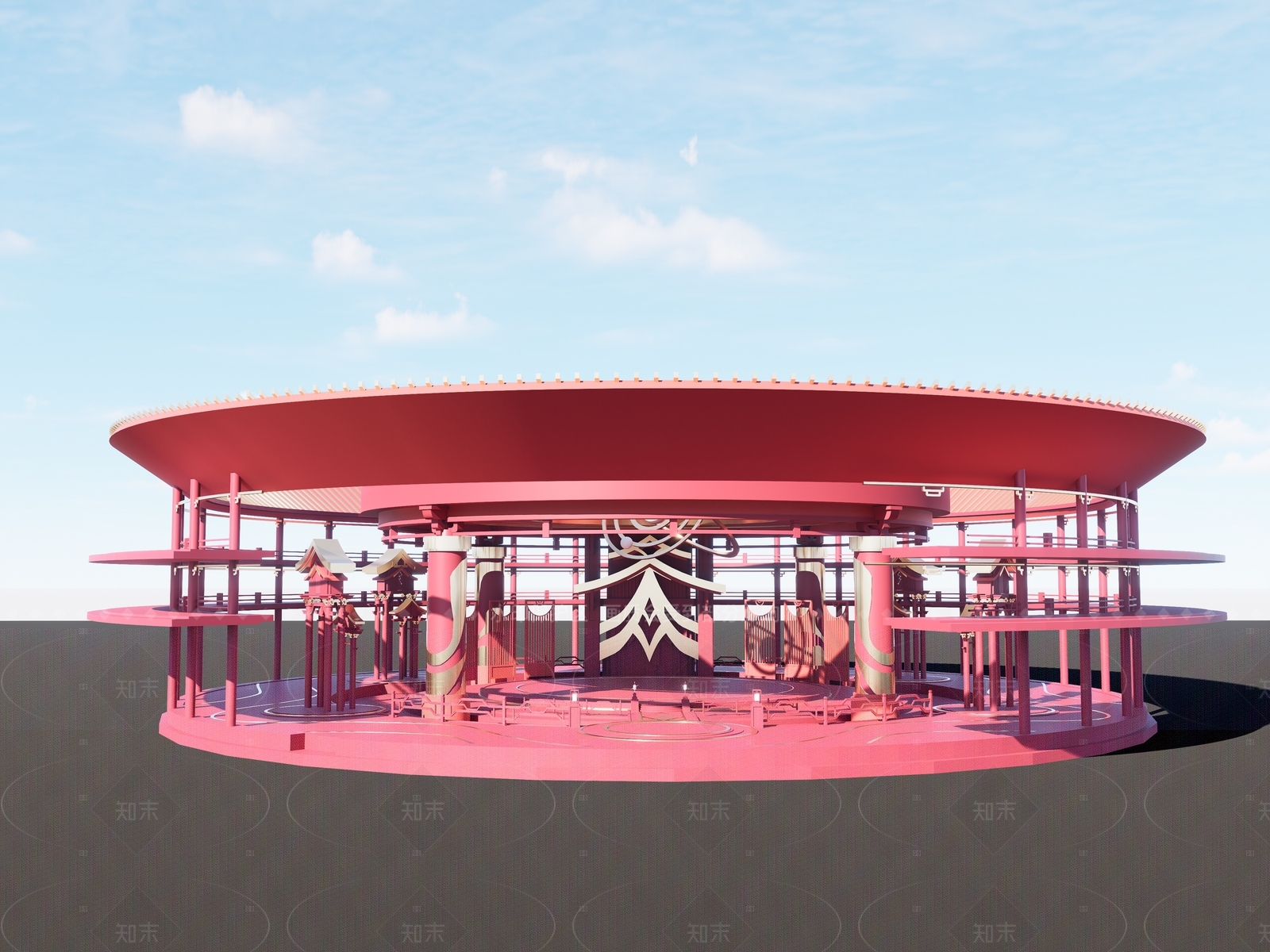 中式风格建筑SU模型下载【ID:1205279064】