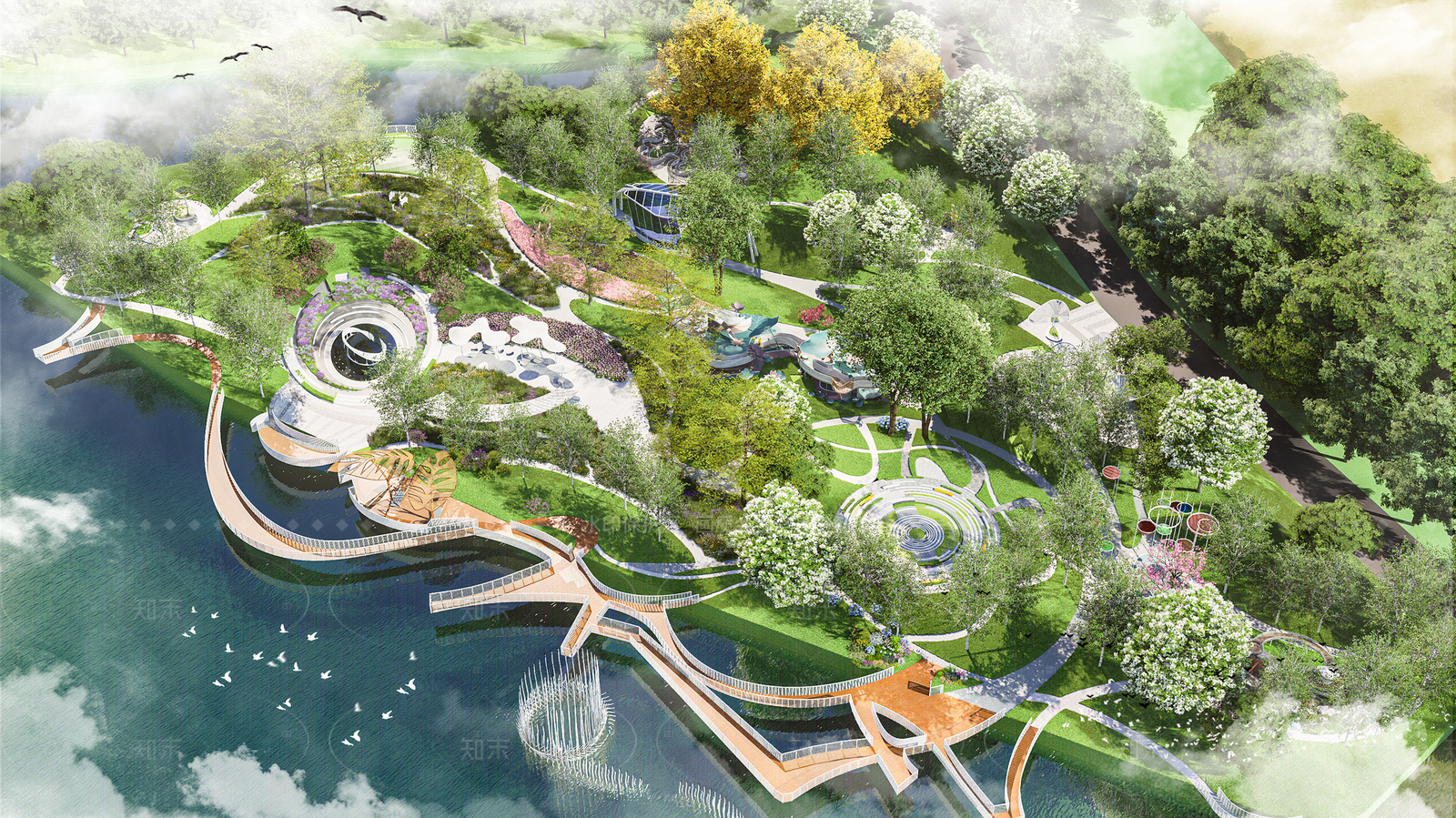 现代景观公园SU模型下载【ID:1205279403】