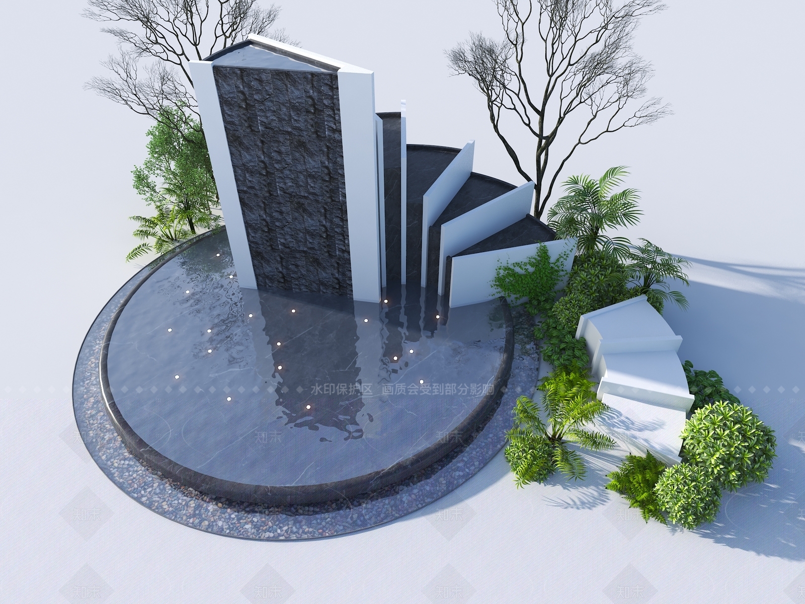 现代其他水景设施3D模型下载【ID:1205280468】