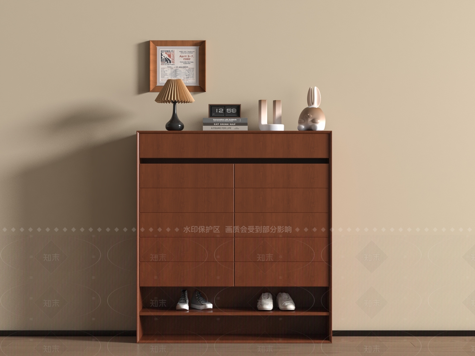 北欧中古鞋柜3D模型下载【ID:1205281214】