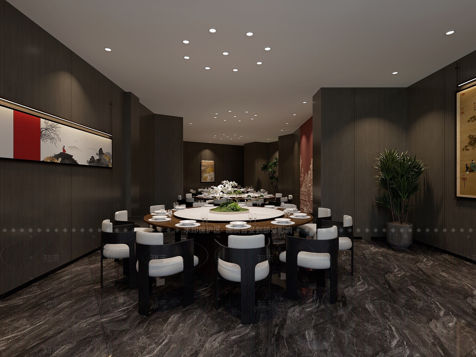 现代新中式包厢3D模型下载【ID:1205282841】