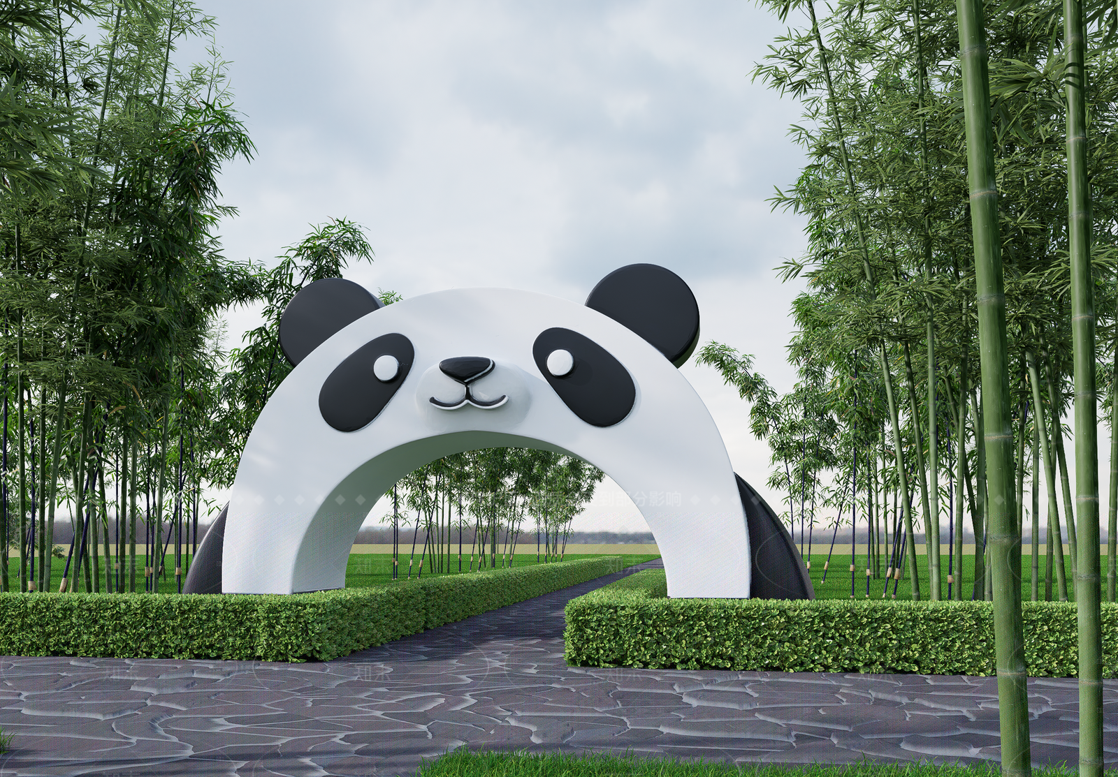 现代入口大门SU模型下载【ID:1205286405】