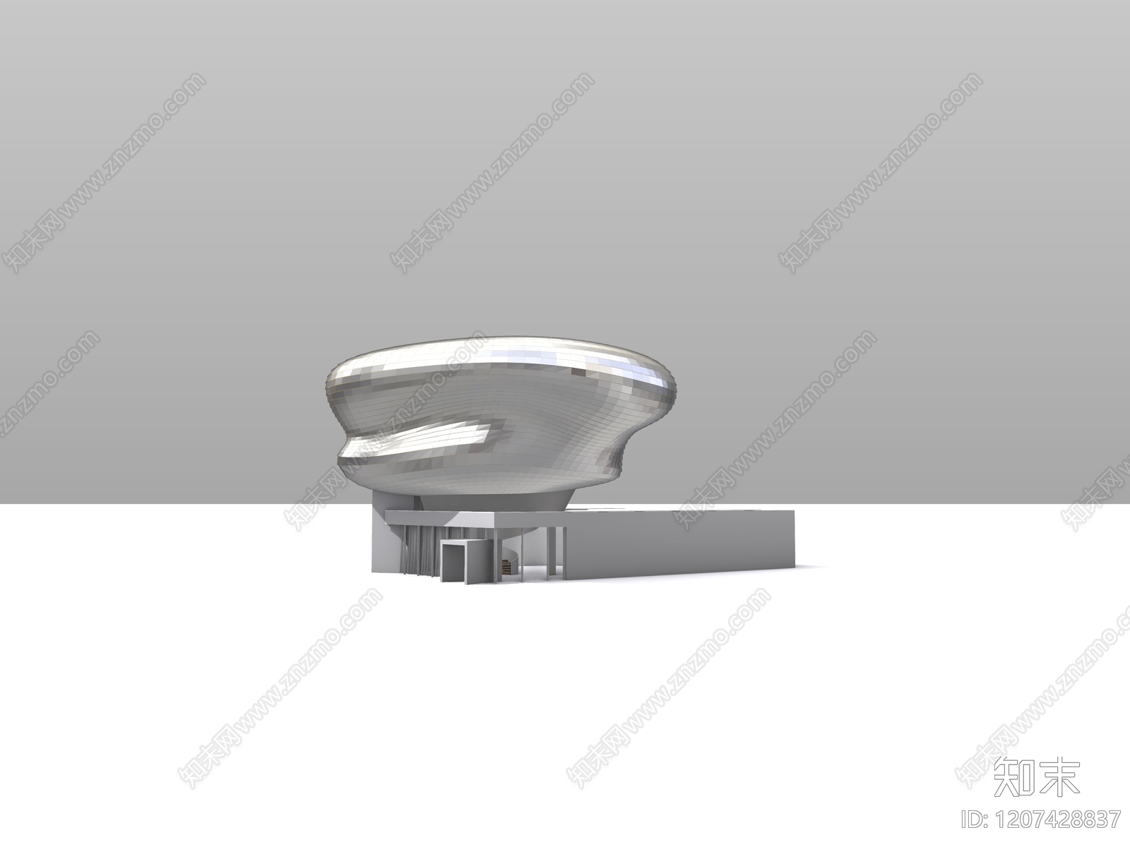 现代极简博物馆SU模型下载【ID:1207428837】