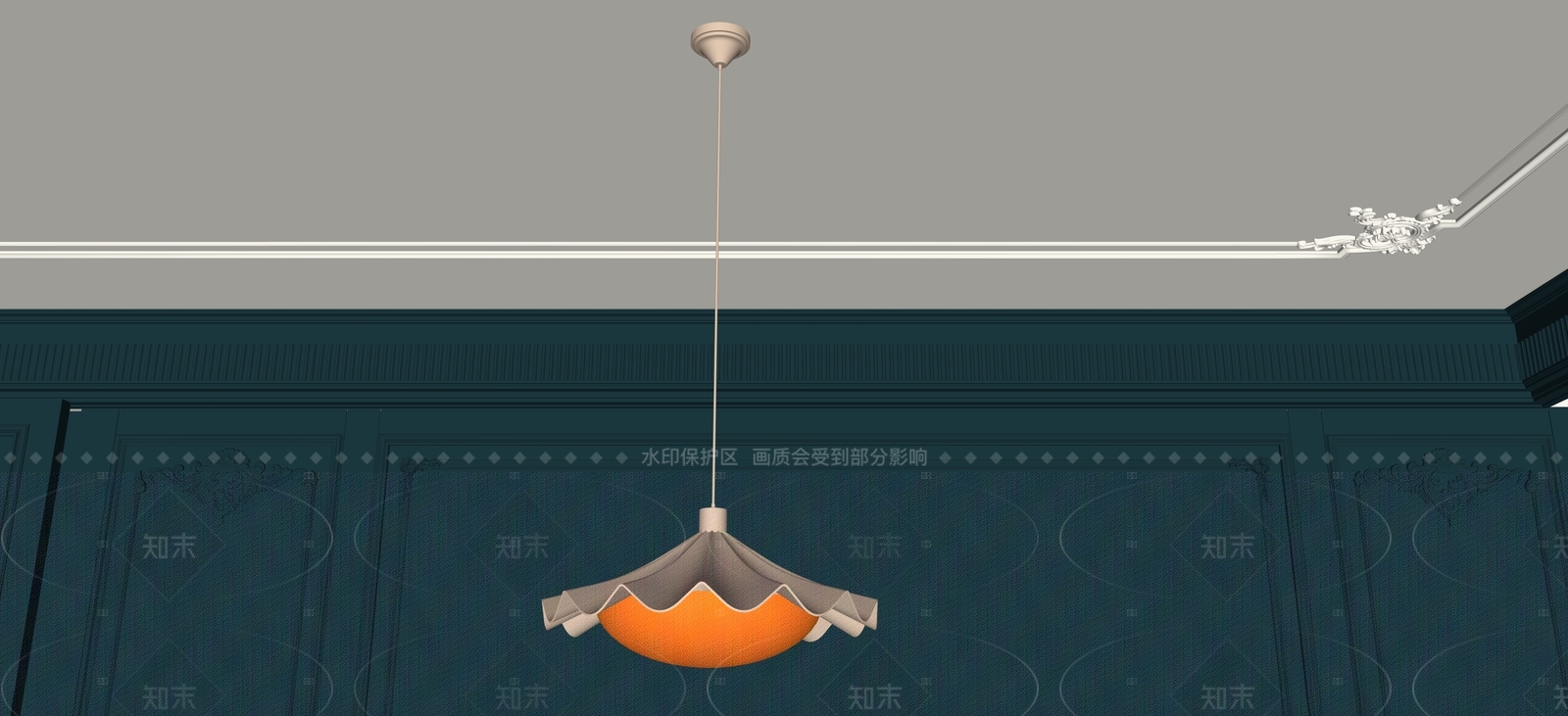 法式奶油吊灯SU模型下载【ID:1205287389】