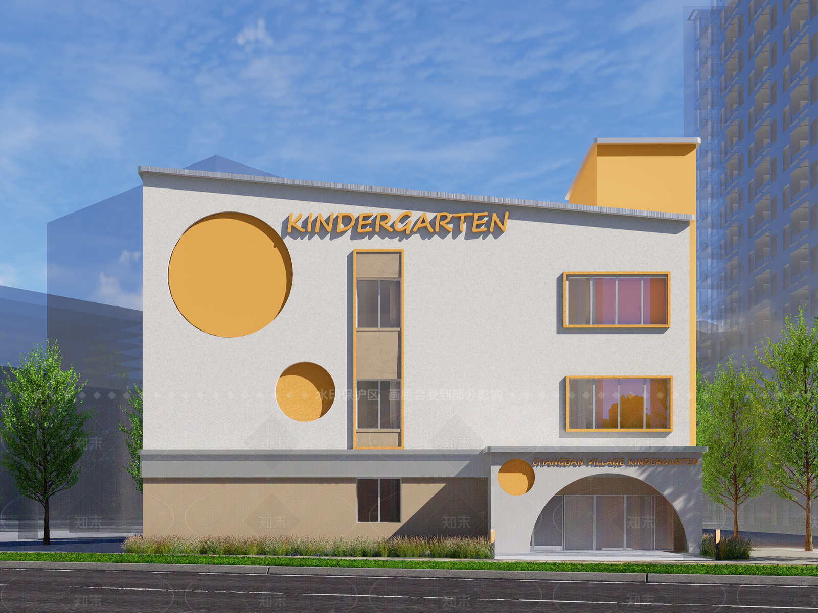 现代日式幼儿园SU模型下载【ID:1205287471】