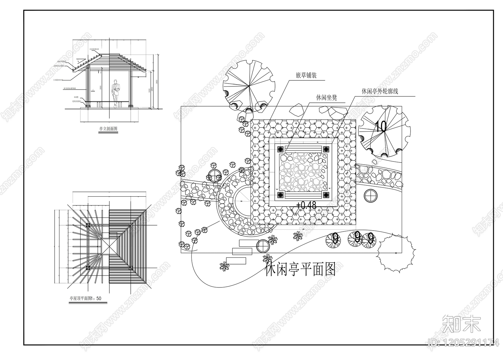 现代庭院cad施工图下载【ID:1205291174】