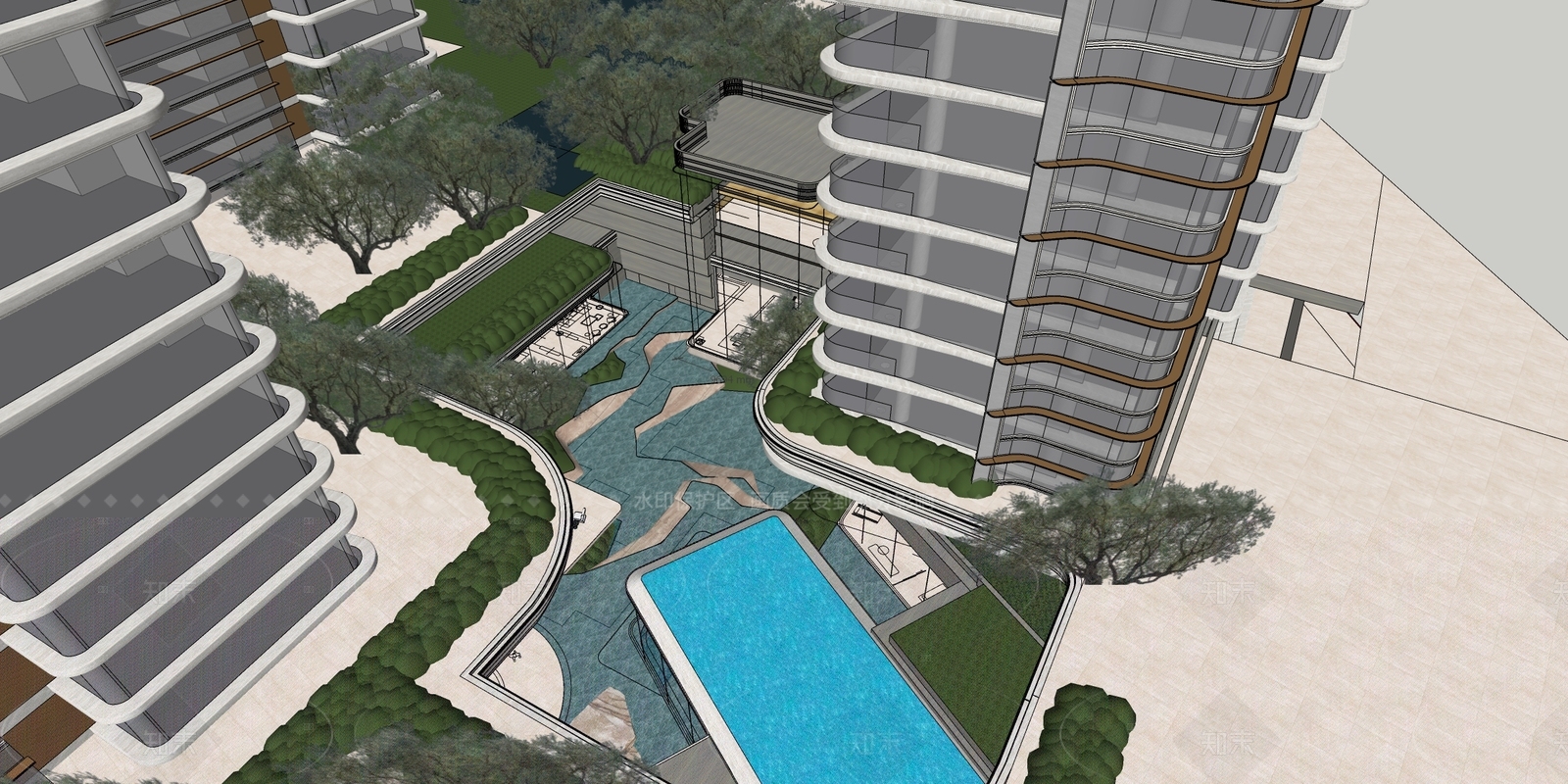 现代小高层住宅楼SU模型下载【ID:1205291280】