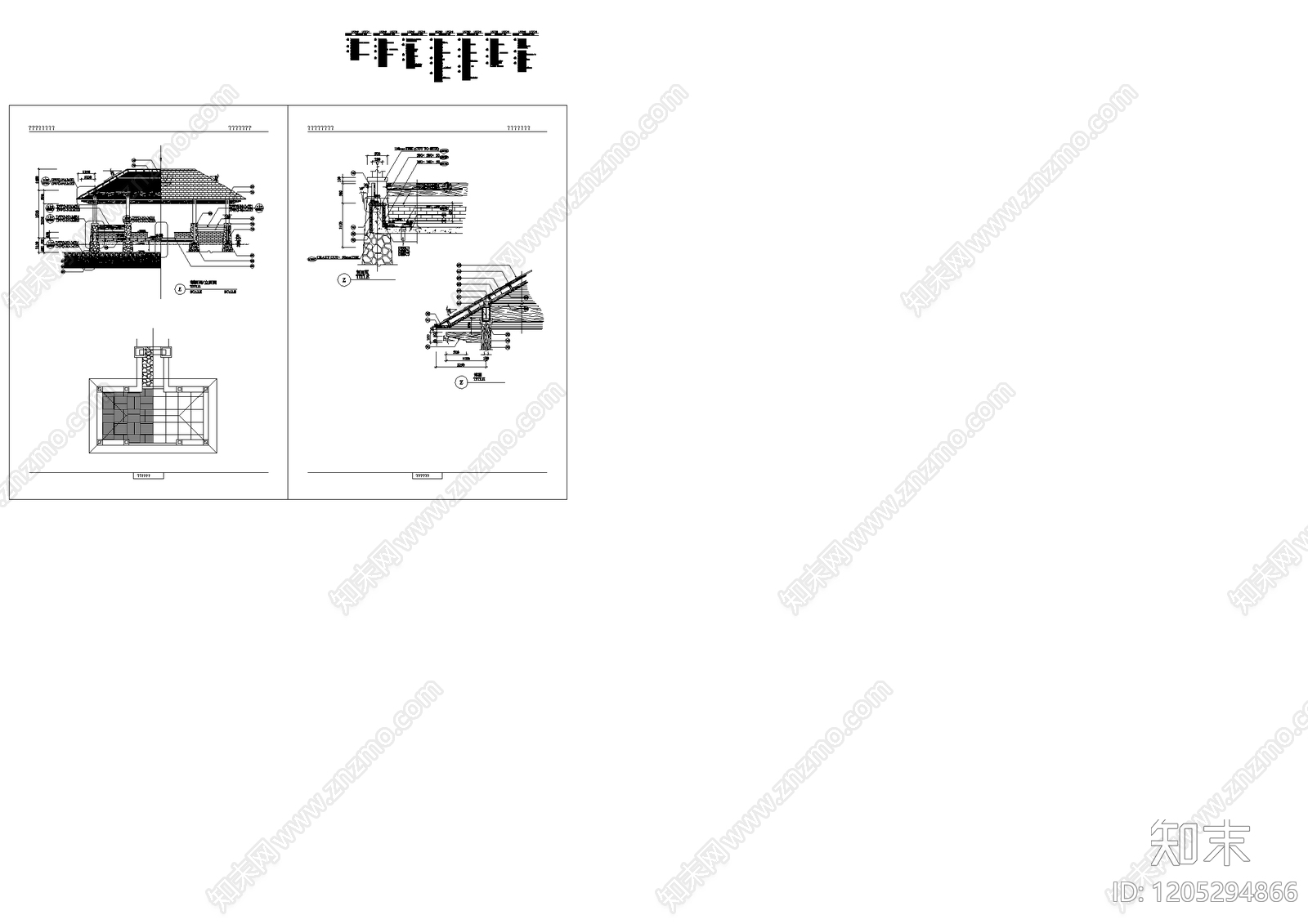 现代亭子cad施工图下载【ID:1205294866】