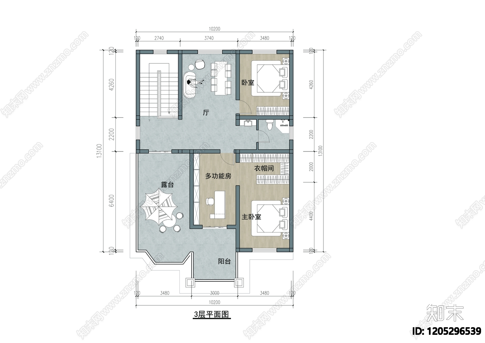 现代建筑平面布置图施工图下载【ID:1205296539】