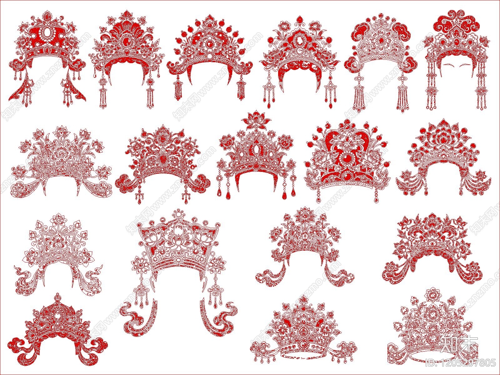 中式服装鞋帽施工图下载【ID:1205297805】