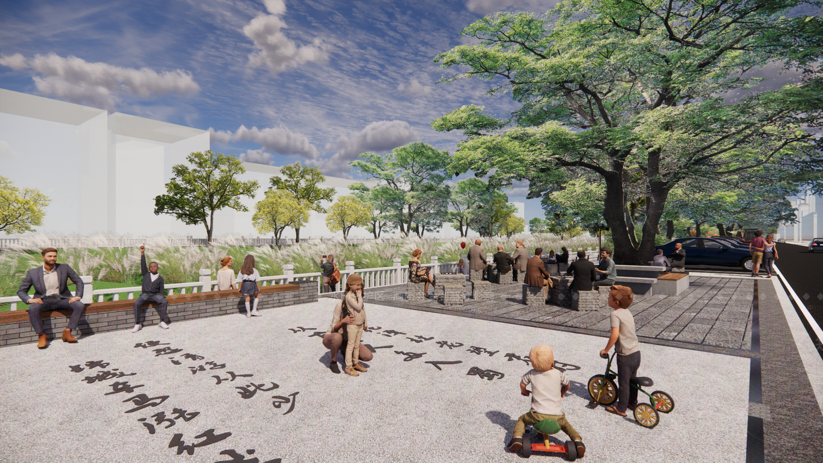 新中式中式文旅项目景观SU模型下载【ID:1205540049】