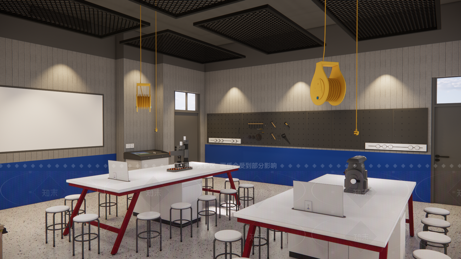 现代工业教室SU模型下载【ID:1205300158】