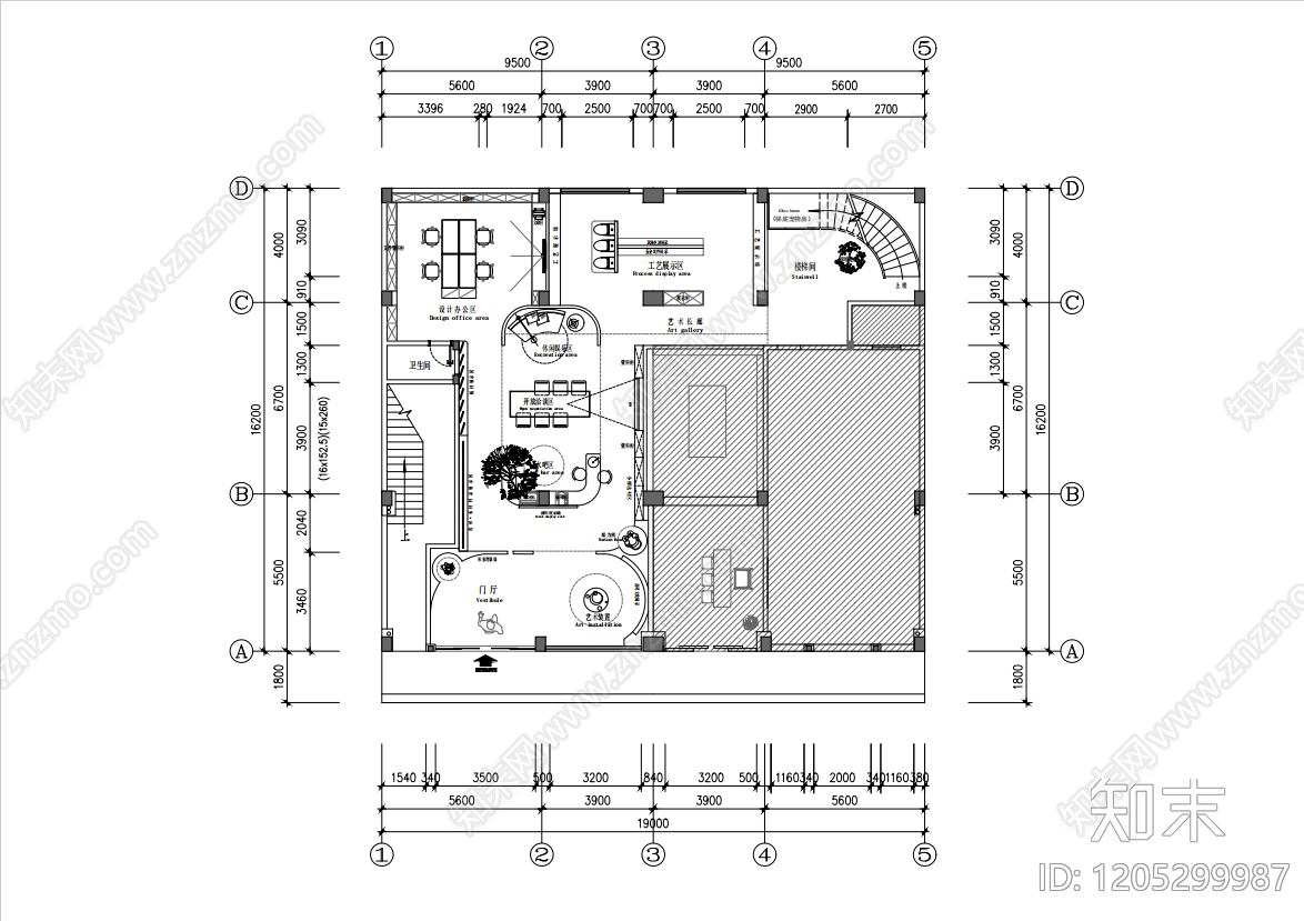 现代整体办公空间cad施工图下载【ID:1205299987】