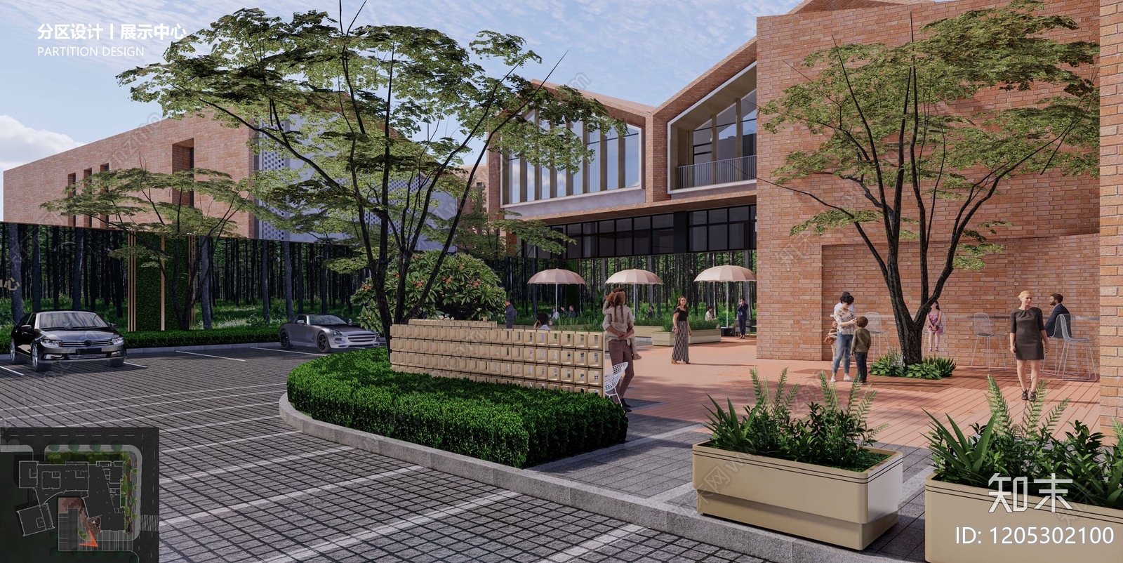 现代新中式示范区景观下载【ID:1205302100】