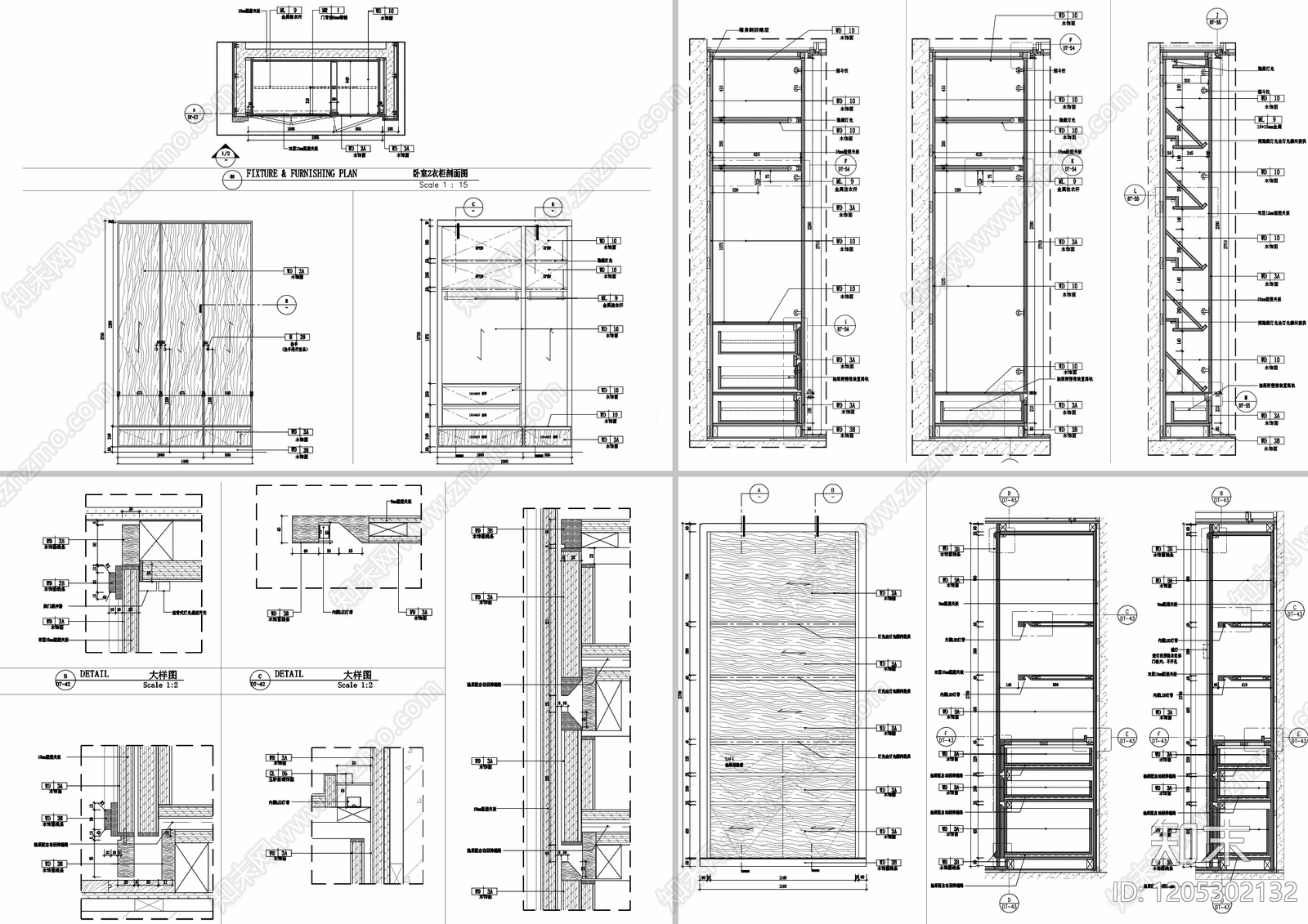 柜体节点cad施工图下载【ID:1205302132】