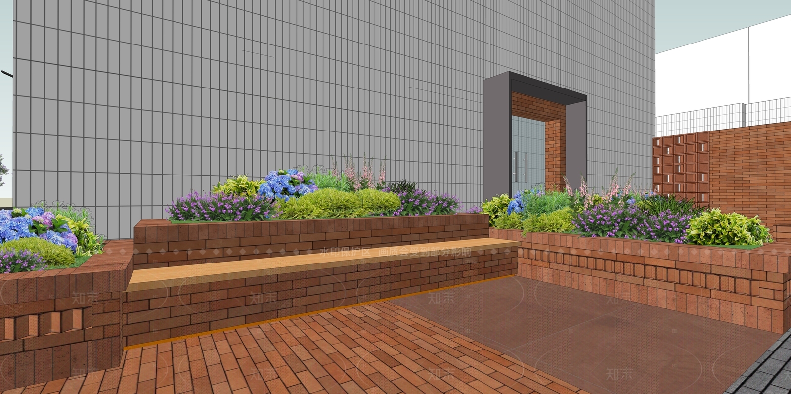 现代小区景观SU模型下载【ID:1205302147】