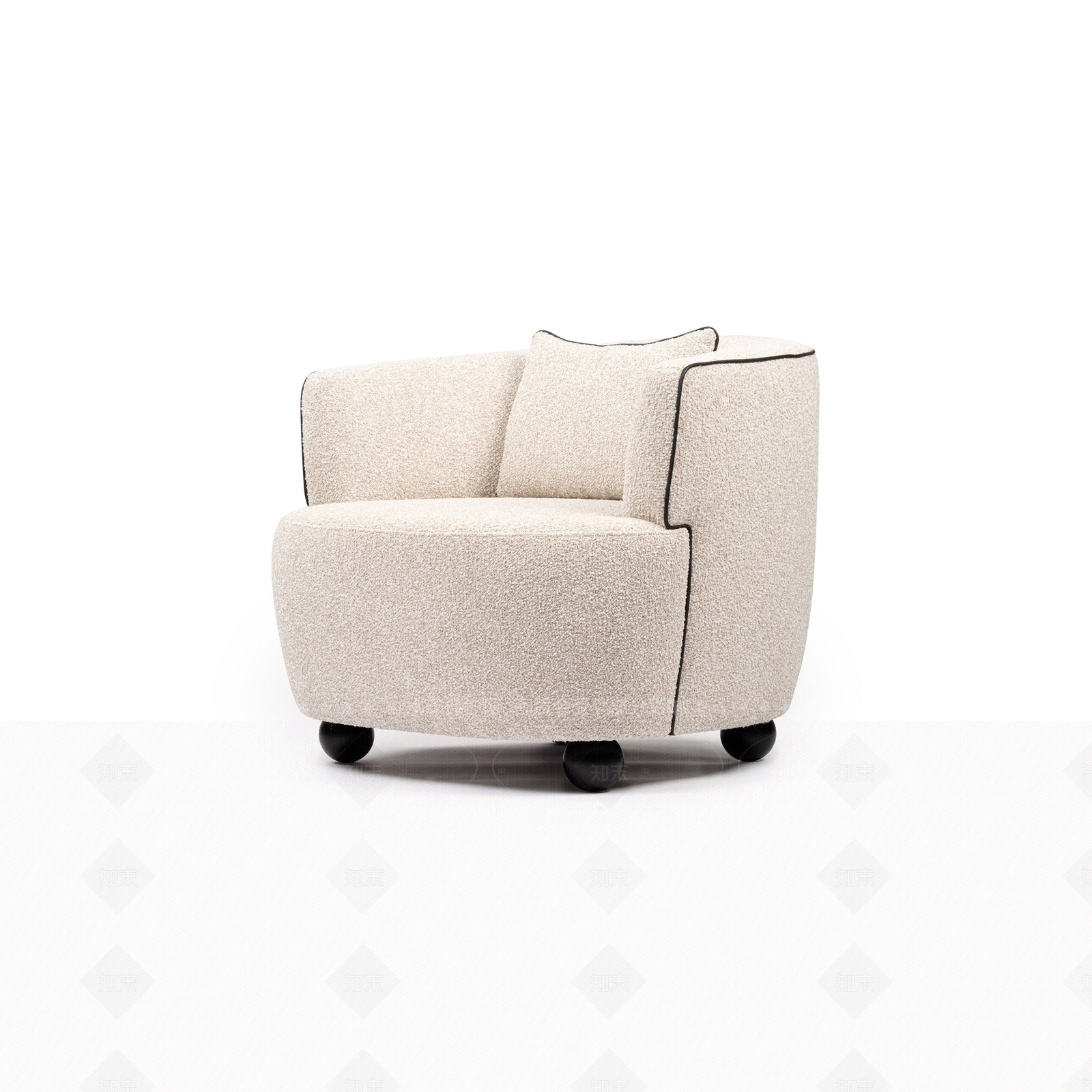现代法式单人沙发SU模型下载【ID:1205303732】