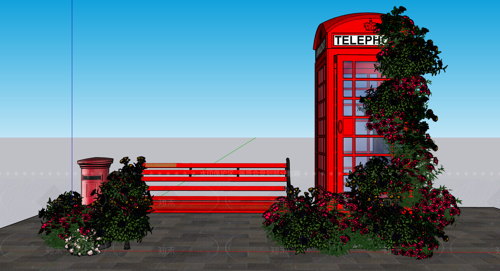 复古法式其他公共空间SU模型下载【ID:1205306829】