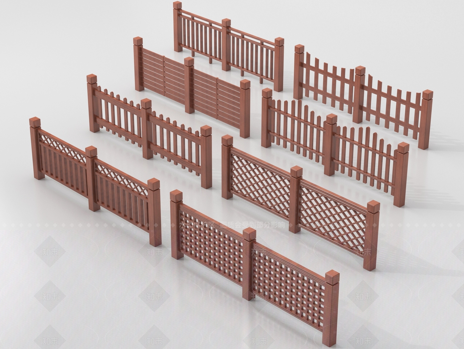 现代栏杆3D模型下载【ID:1205308381】