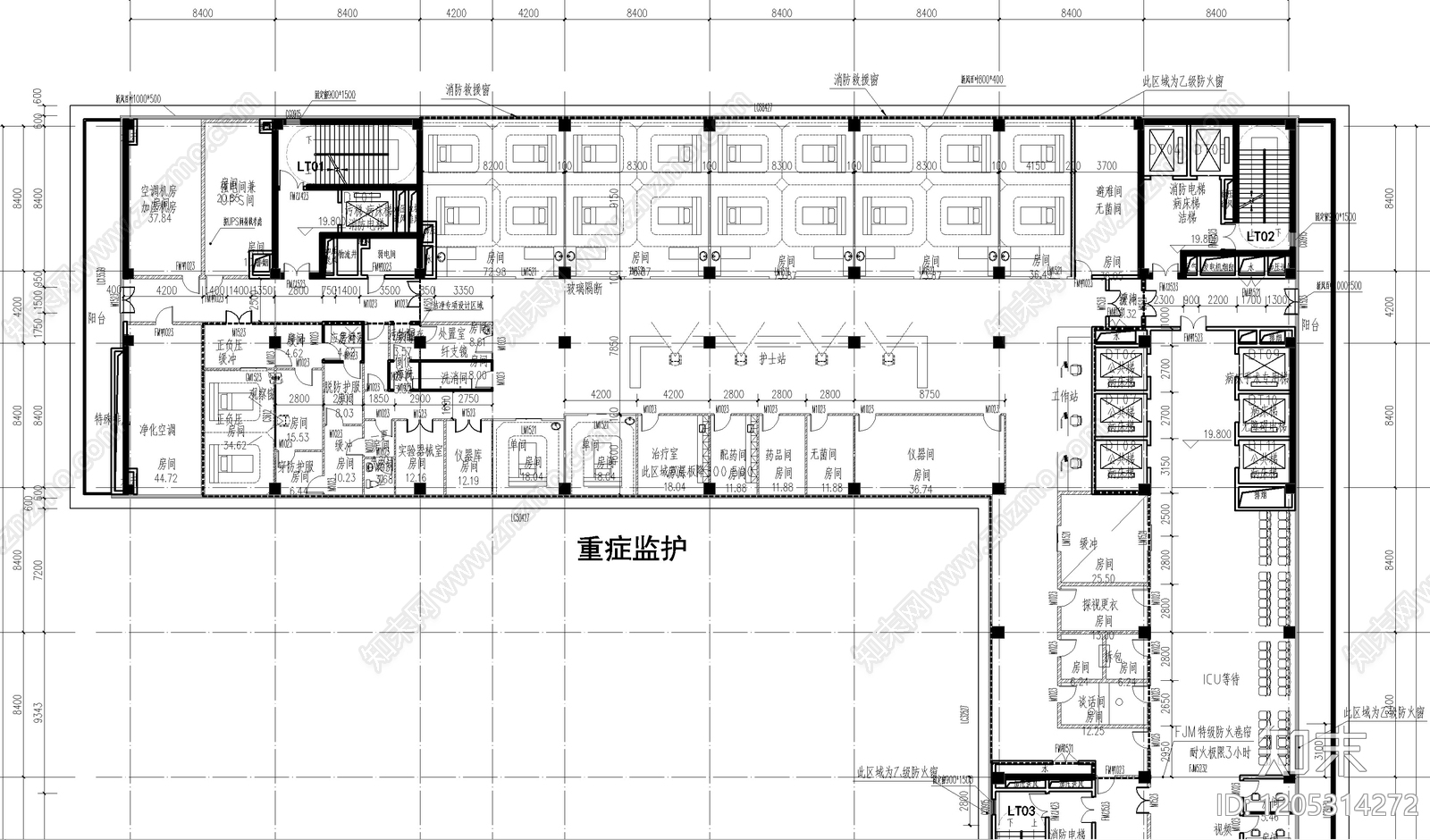 现代医院建筑cad施工图下载【ID:1205314272】