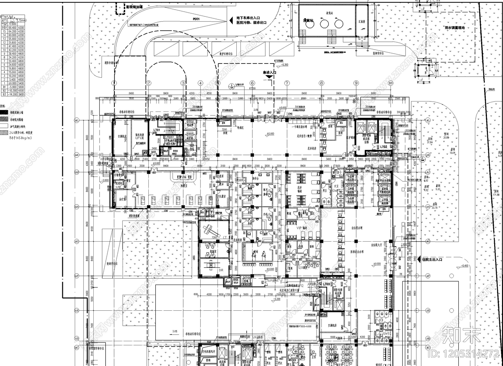 现代医院建筑cad施工图下载【ID:1205314272】