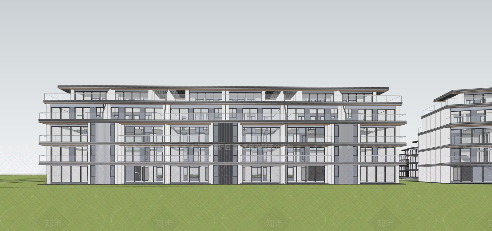 现代多层住宅SU模型下载【ID:1205350150】