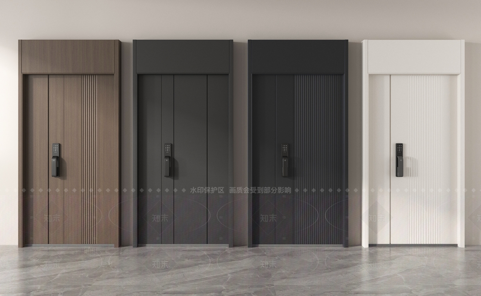 现代单开门3D模型下载【ID:1205318629】