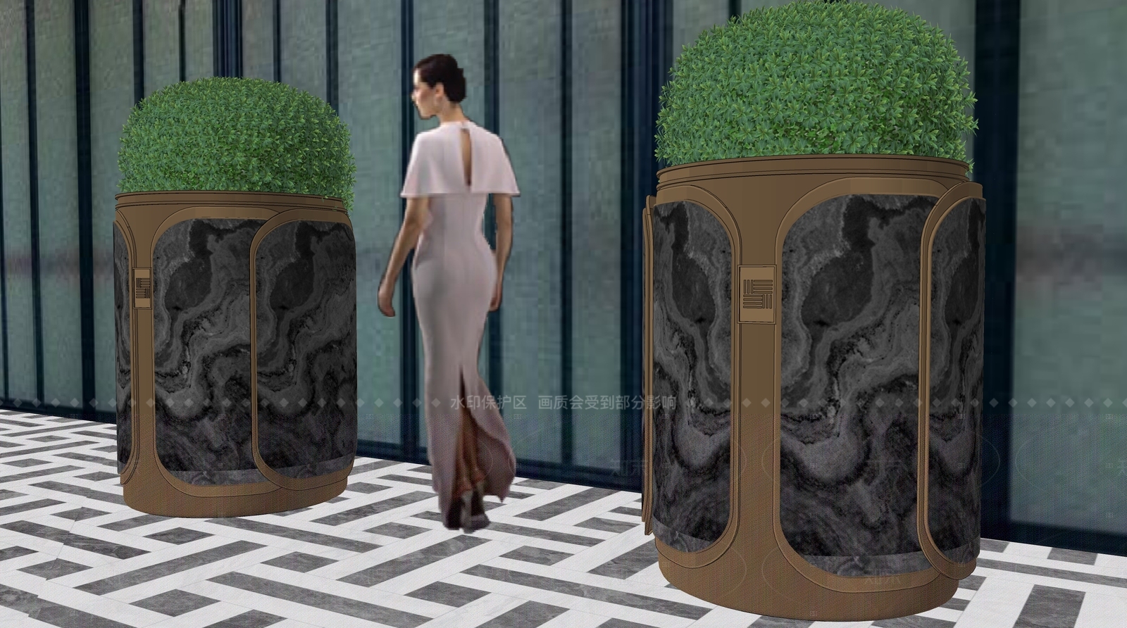 现代花钵花器SU模型下载【ID:1205321114】