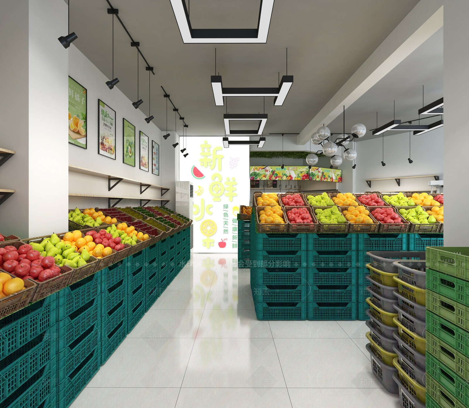 现代水果店3D模型下载【ID:1205321427】