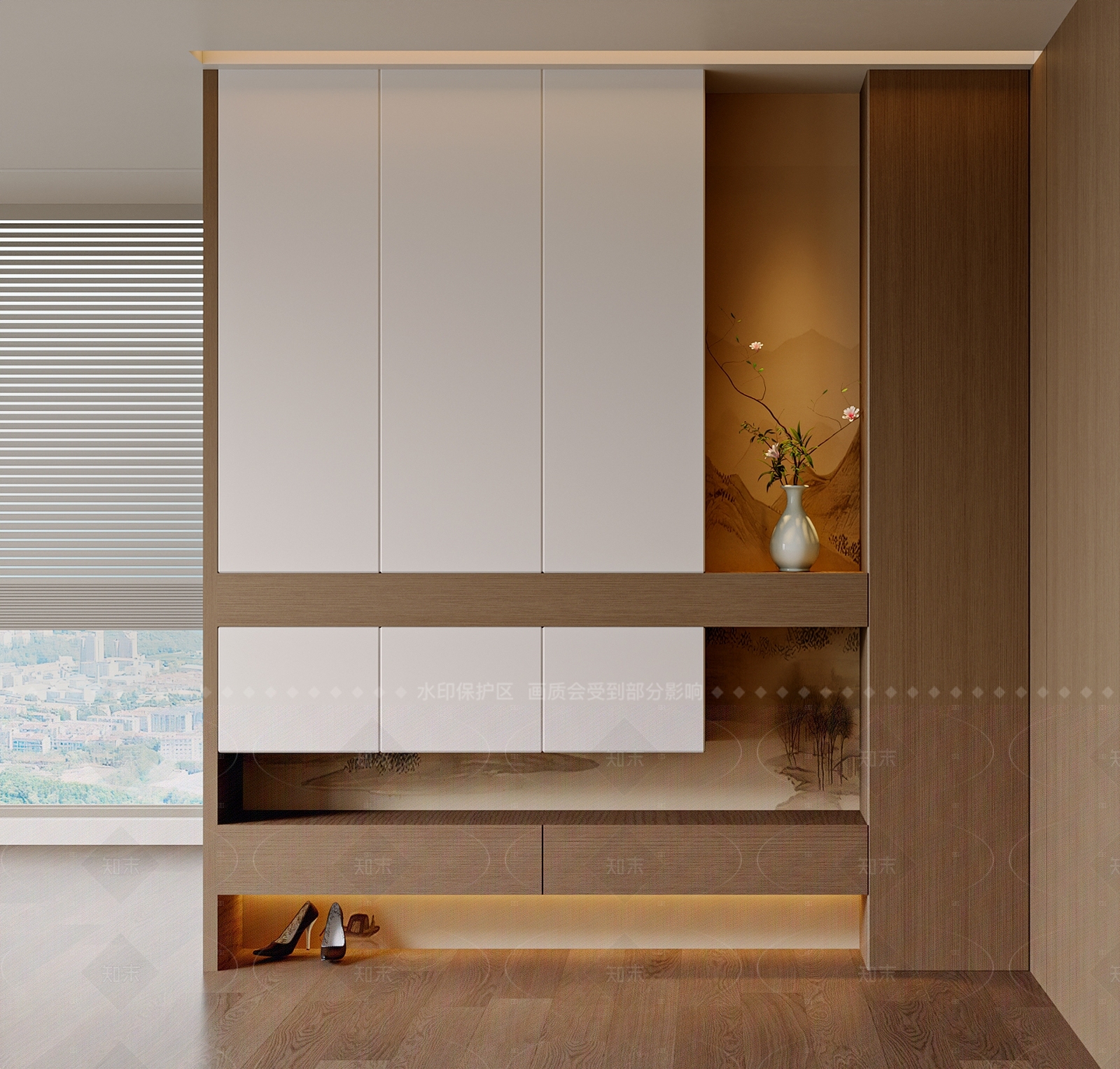 新中式中式鞋柜3D模型下载【ID:1205324424】