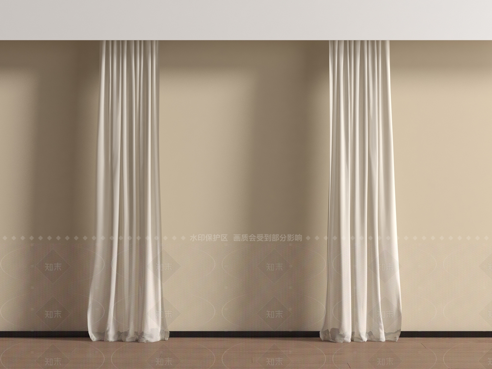 现代窗帘SU模型下载【ID:1205324779】