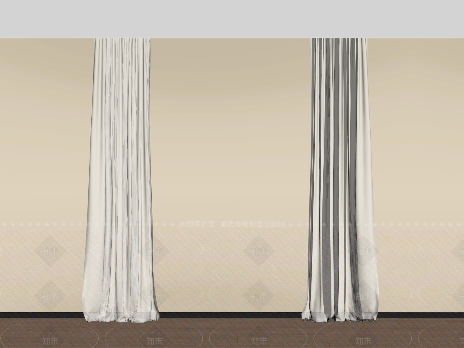 现代窗帘SU模型下载【ID:1205324779】