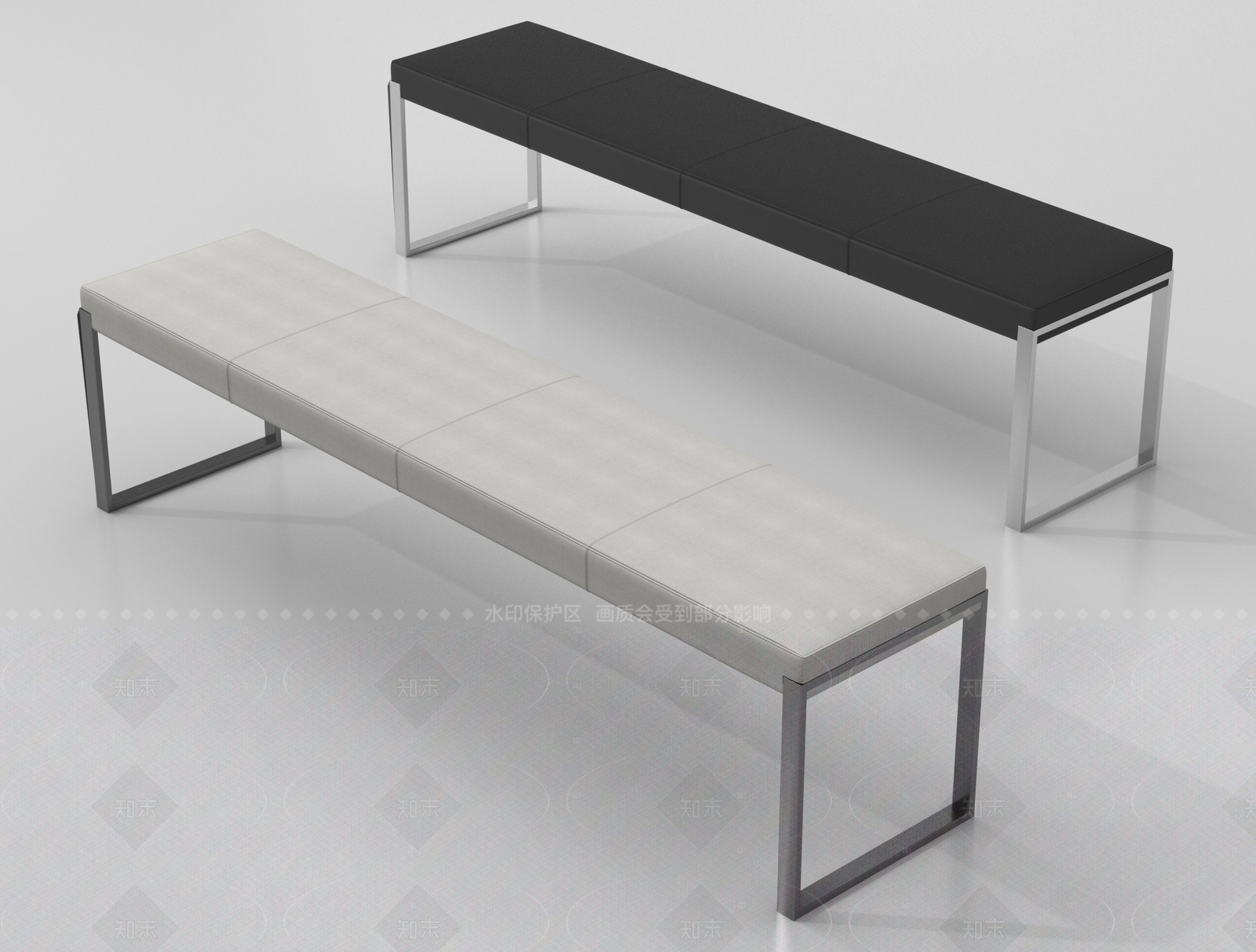 现代床尾凳3D模型下载【ID:1205327422】
