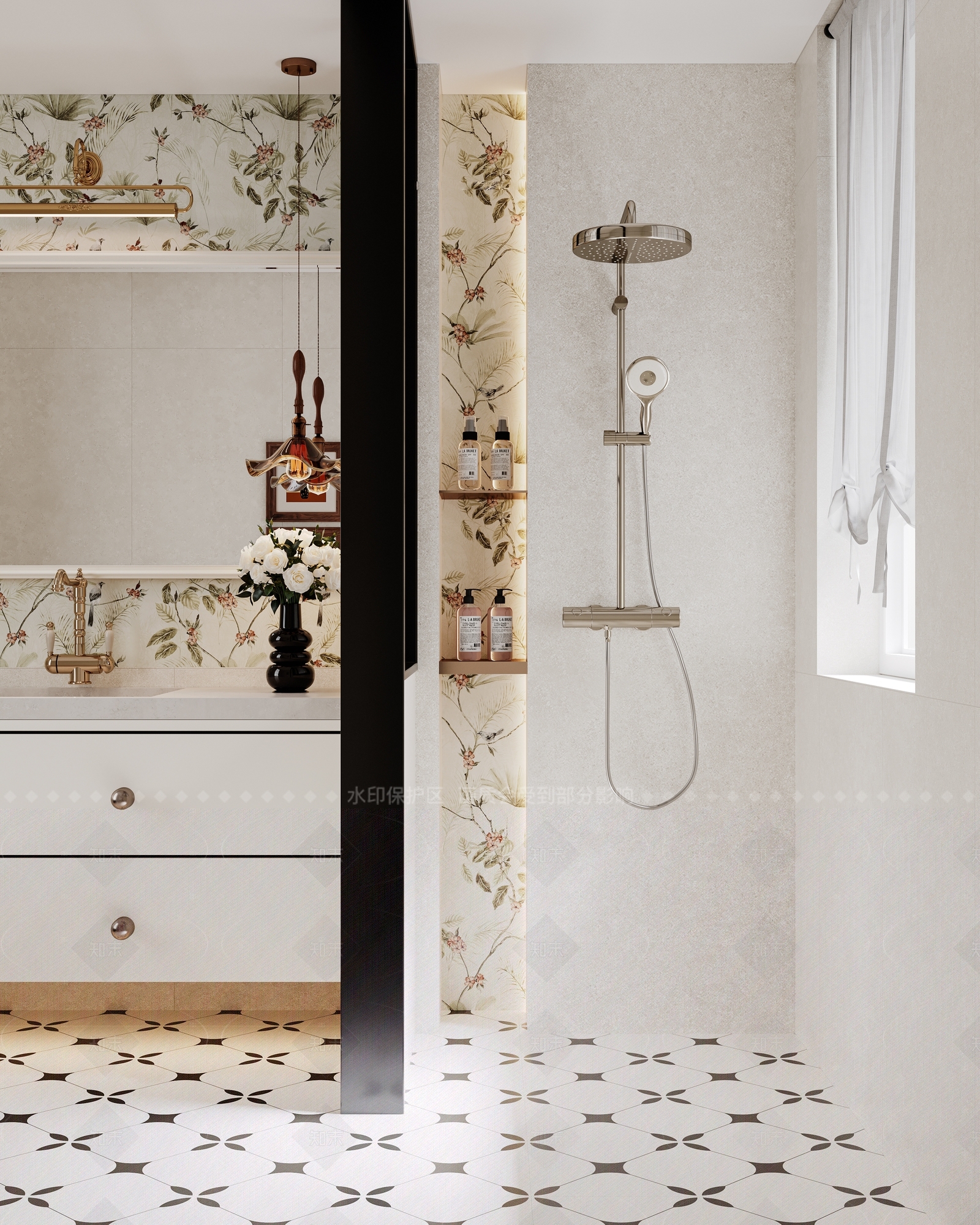 法式美式卫生间3D模型下载【ID:1205327495】