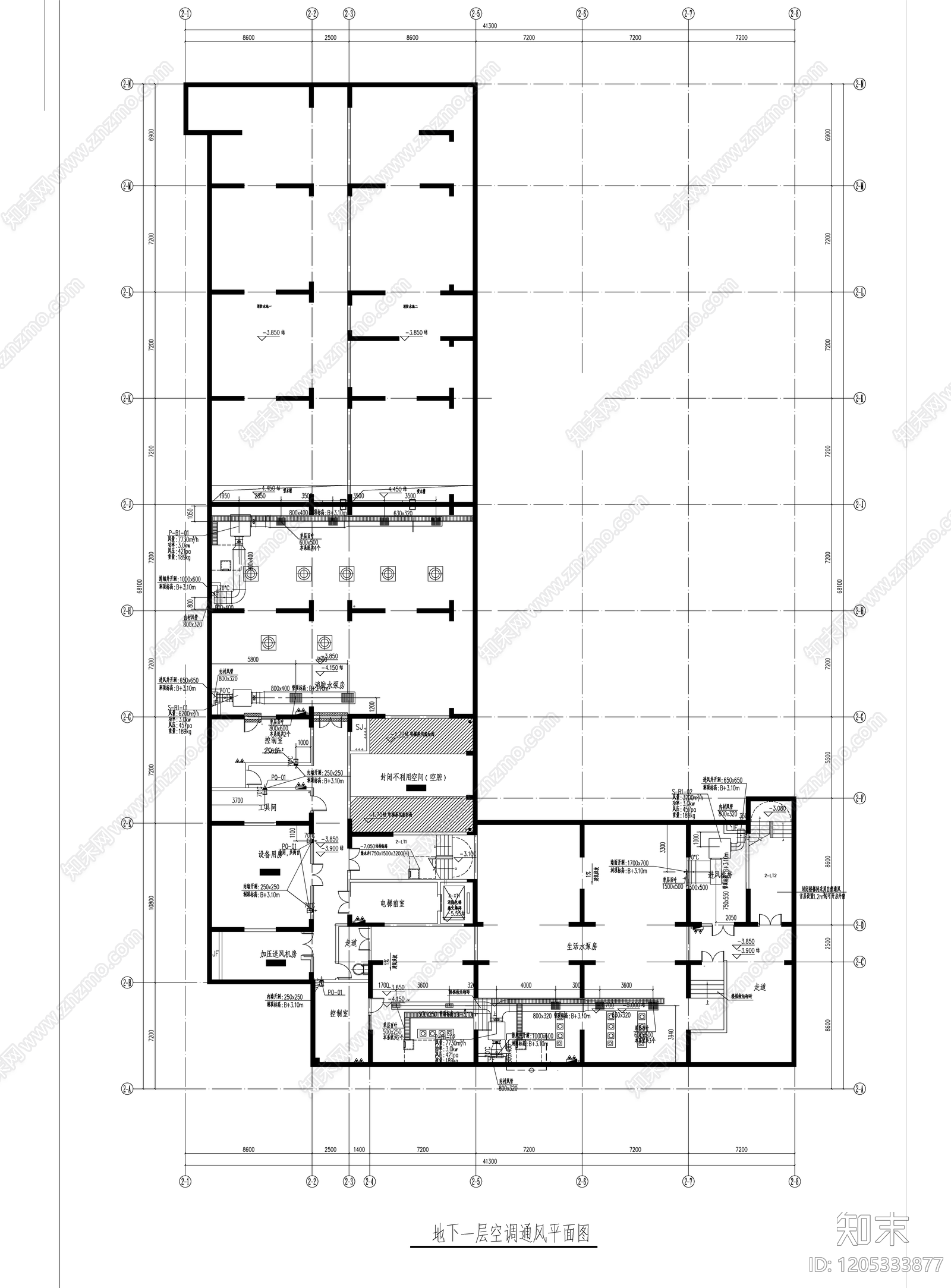 防排烟系统cad施工图下载【ID:1205333877】