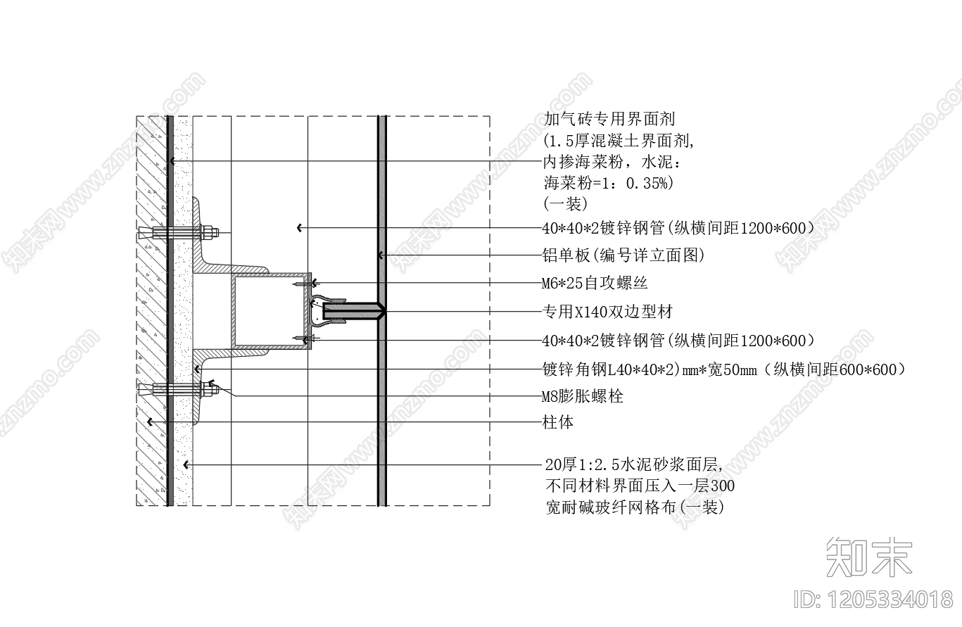 墙面节点施工图下载【ID:1205334018】