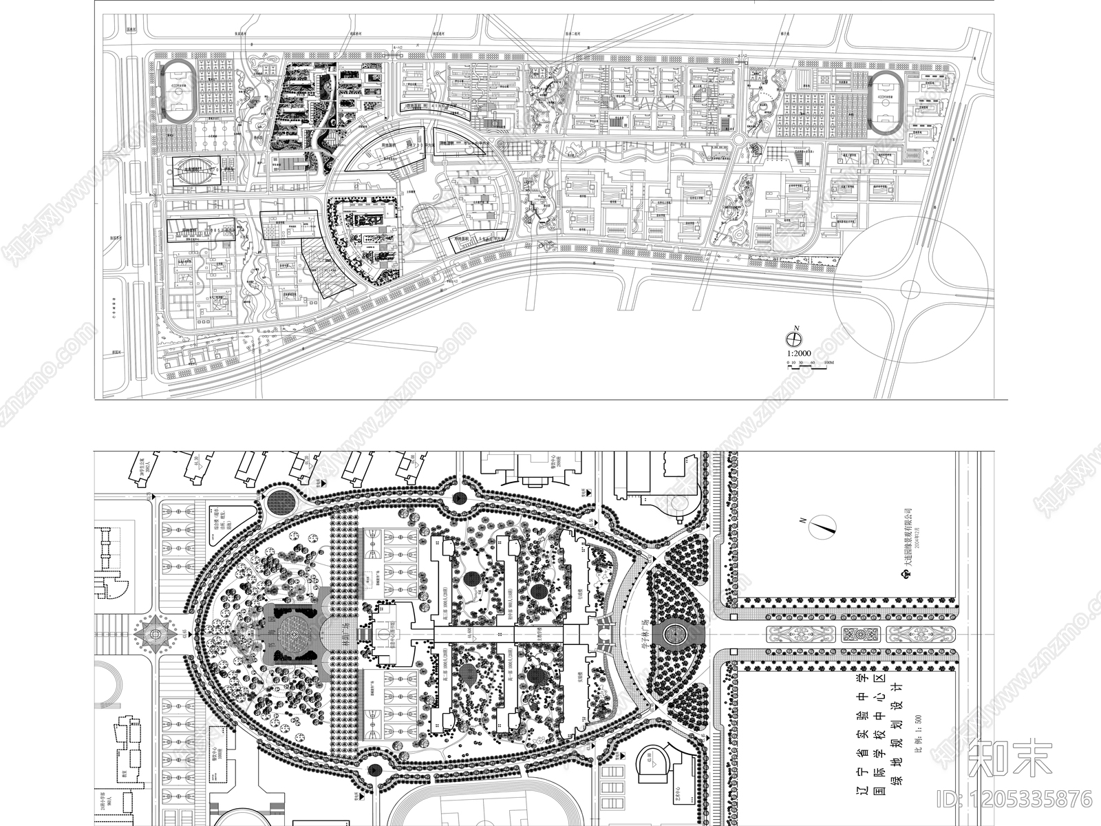 现代校园景观cad施工图下载【ID:1205335876】