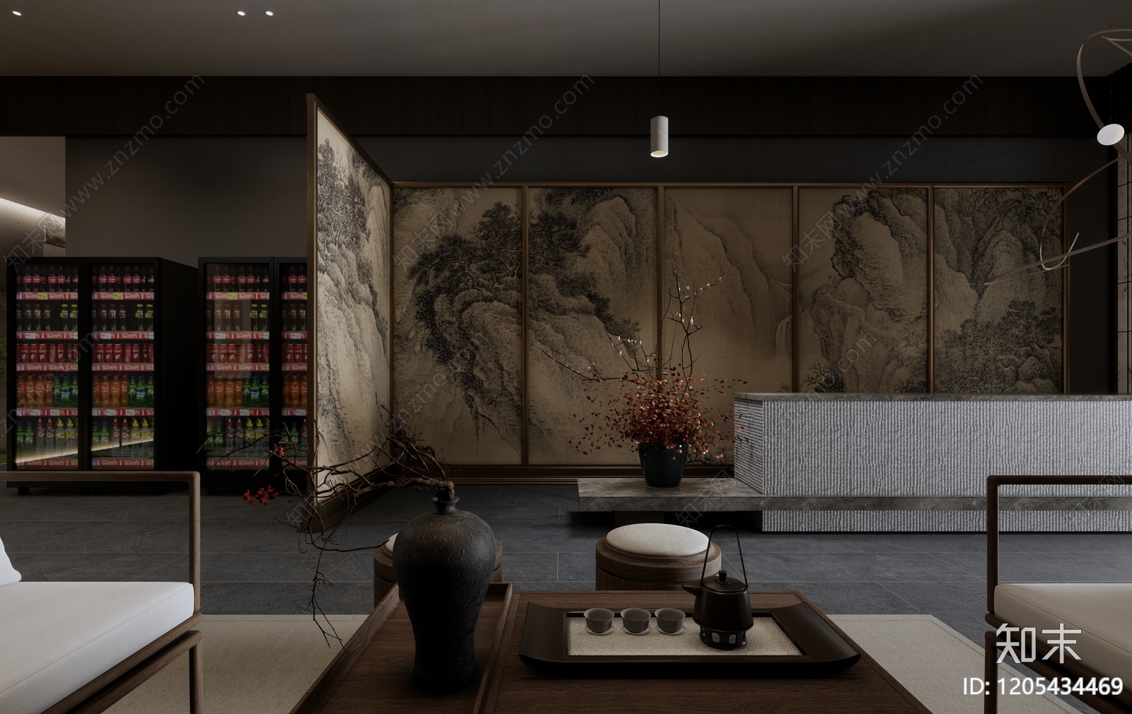 禅意中古足浴店施工图下载【ID:1205434469】