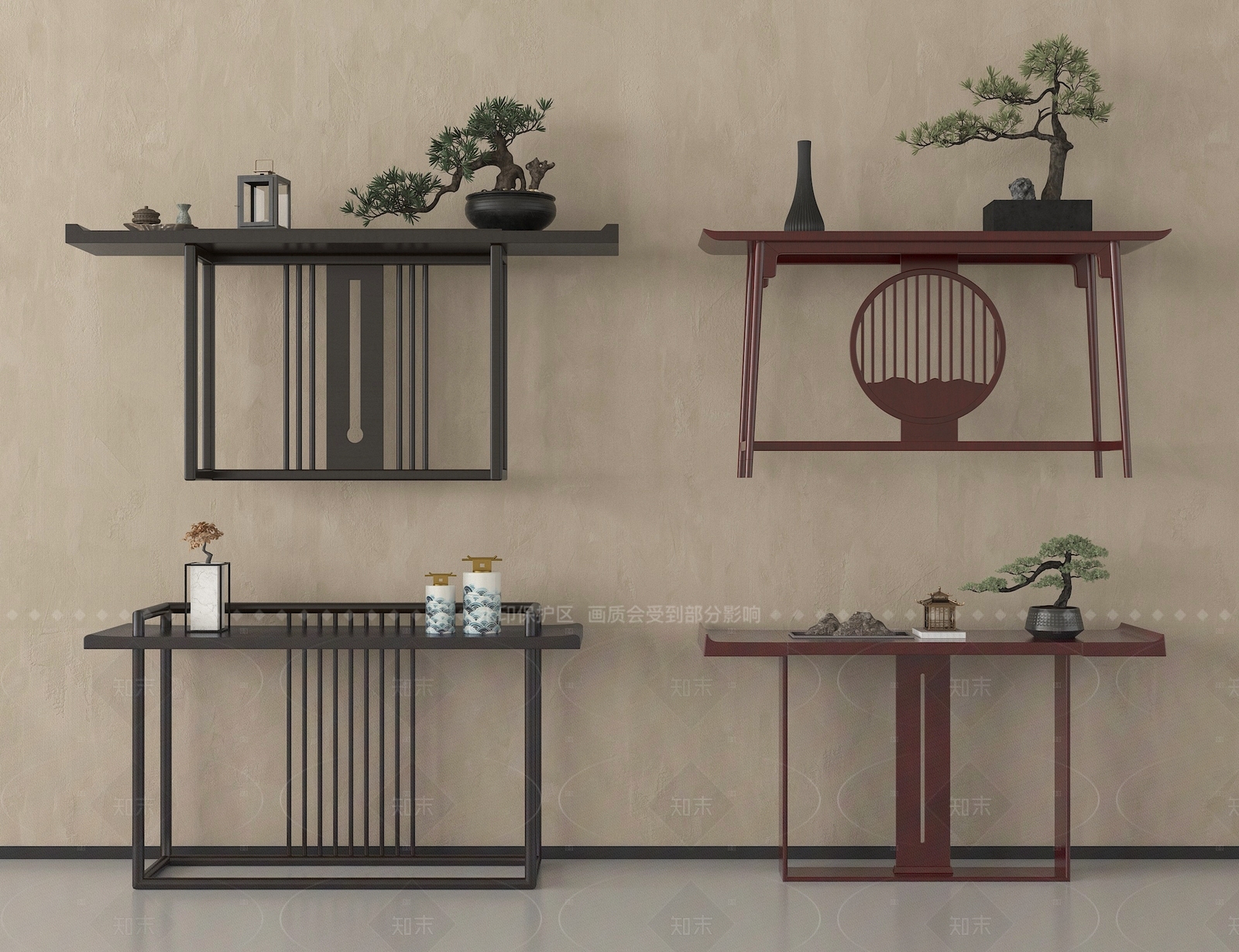 新中式条案3D模型下载【ID:1205335943】