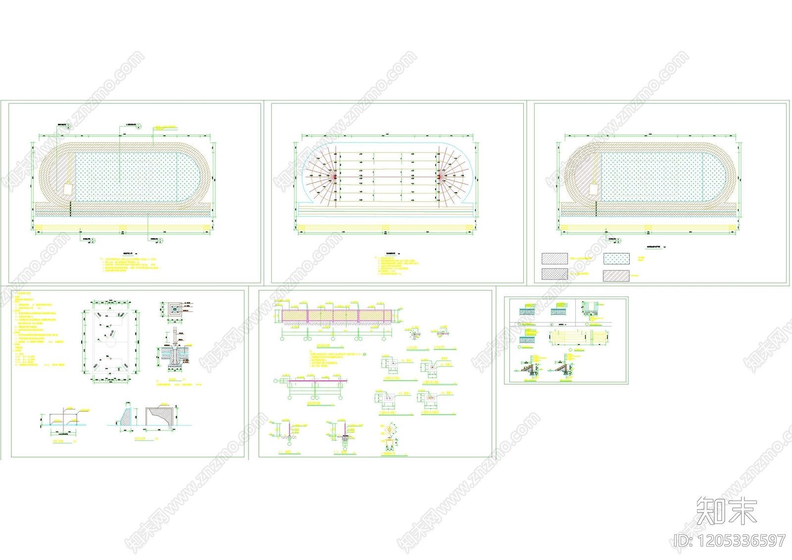 现代操场施工图下载【ID:1205336597】