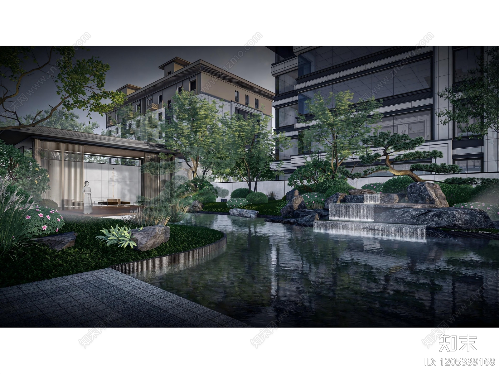 新中式小区景观下载【ID:1205339168】