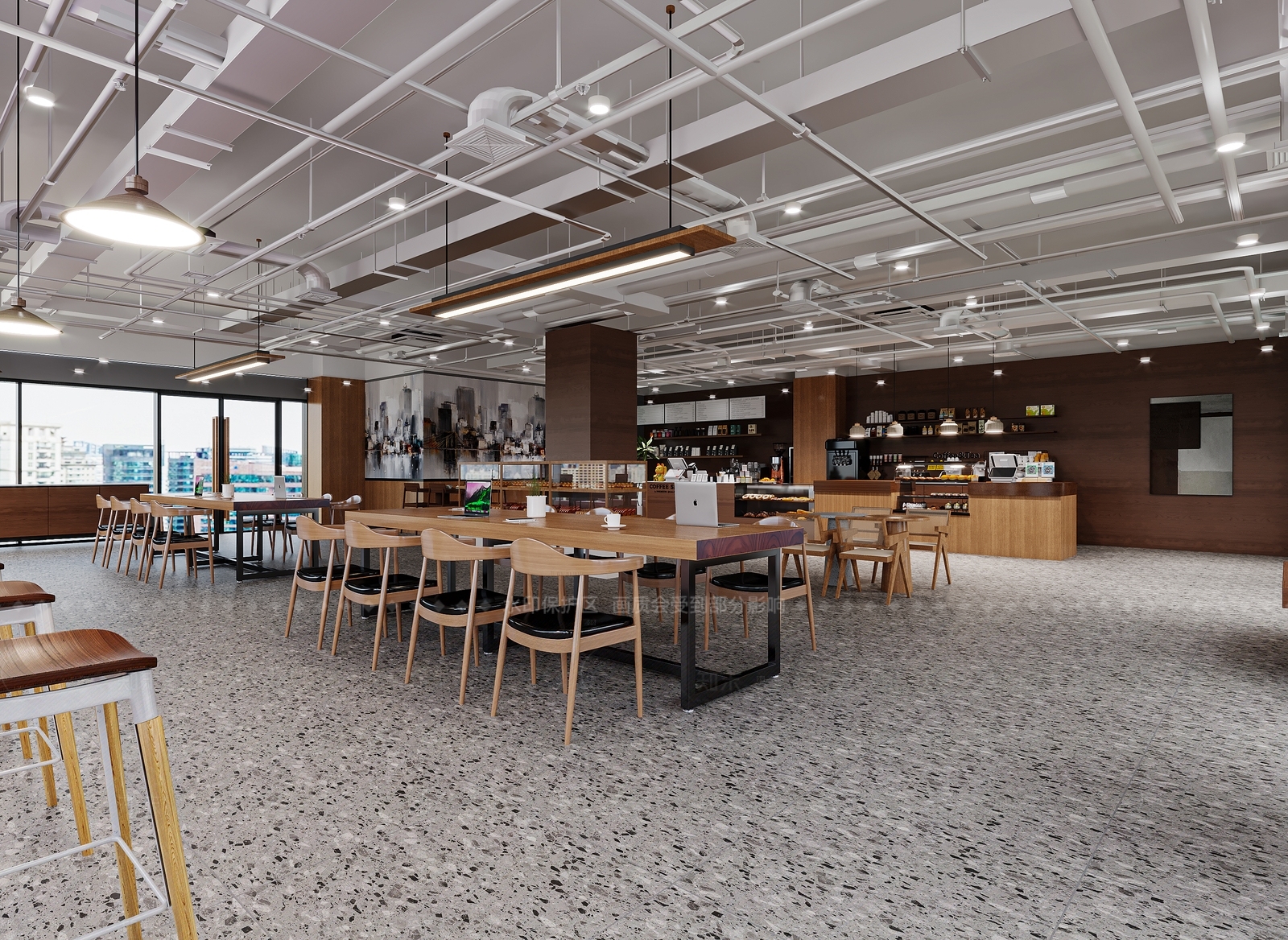 现代咖啡厅3D模型下载【ID:1205340325】