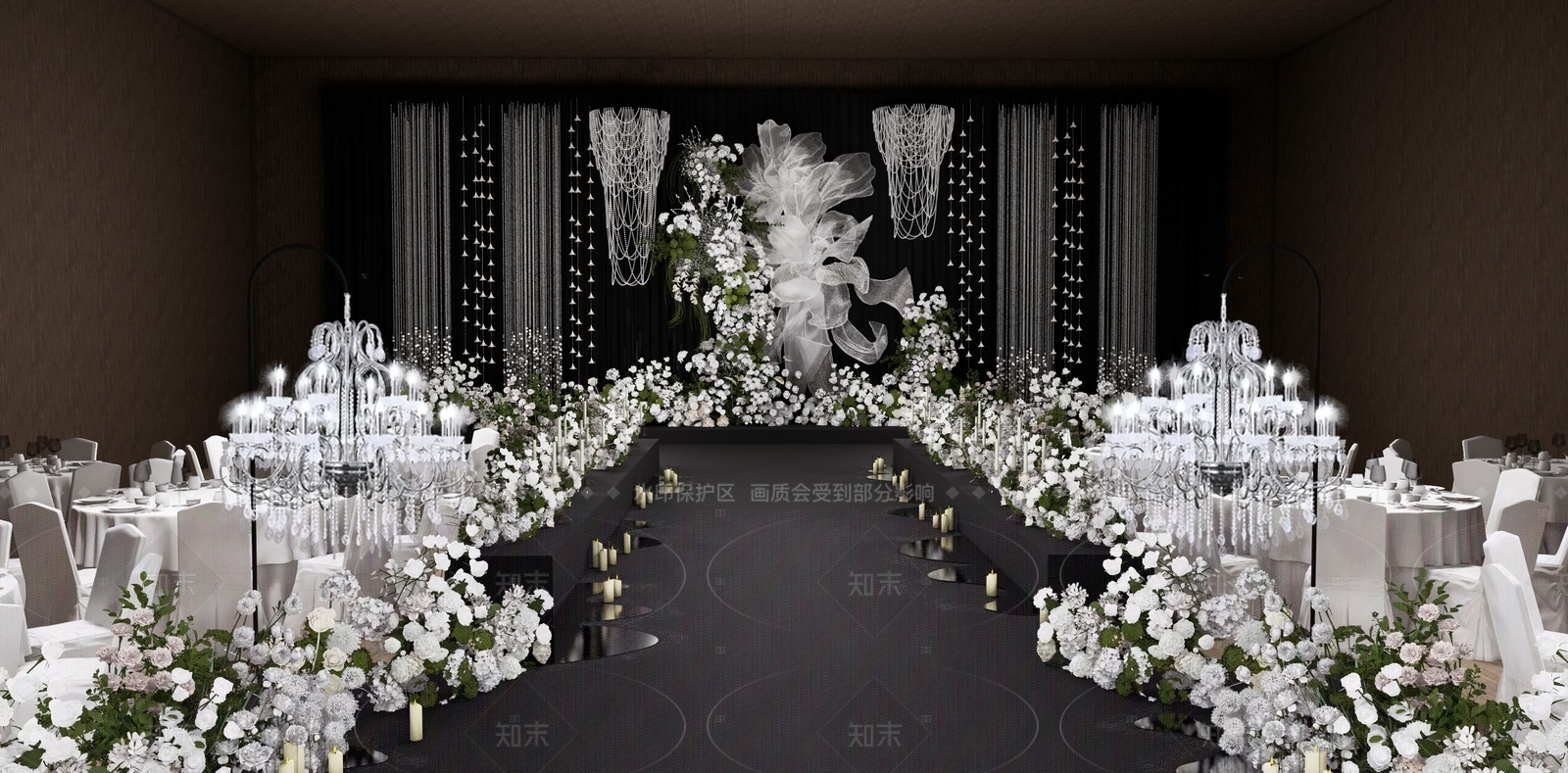现代宴会厅SU模型下载【ID:1205341886】