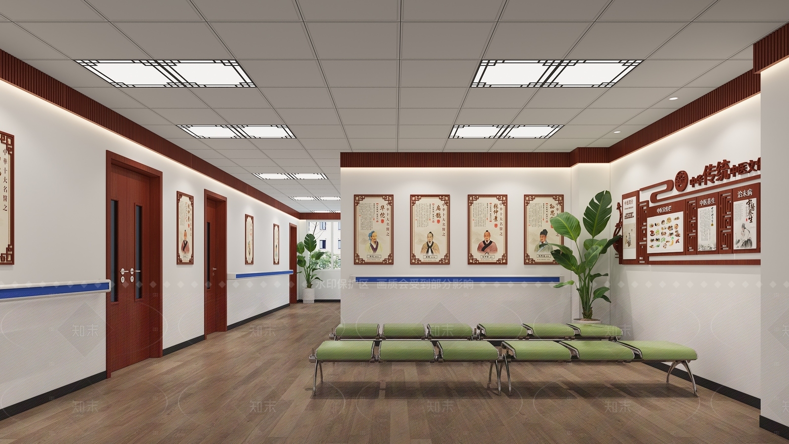 新中式走廊3D模型下载【ID:1205341954】